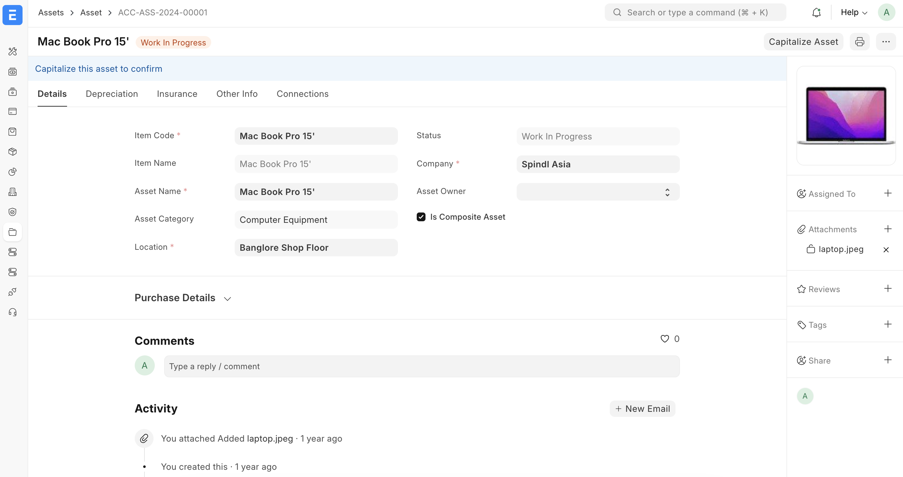 Detaily a zásobová evidencia majetku