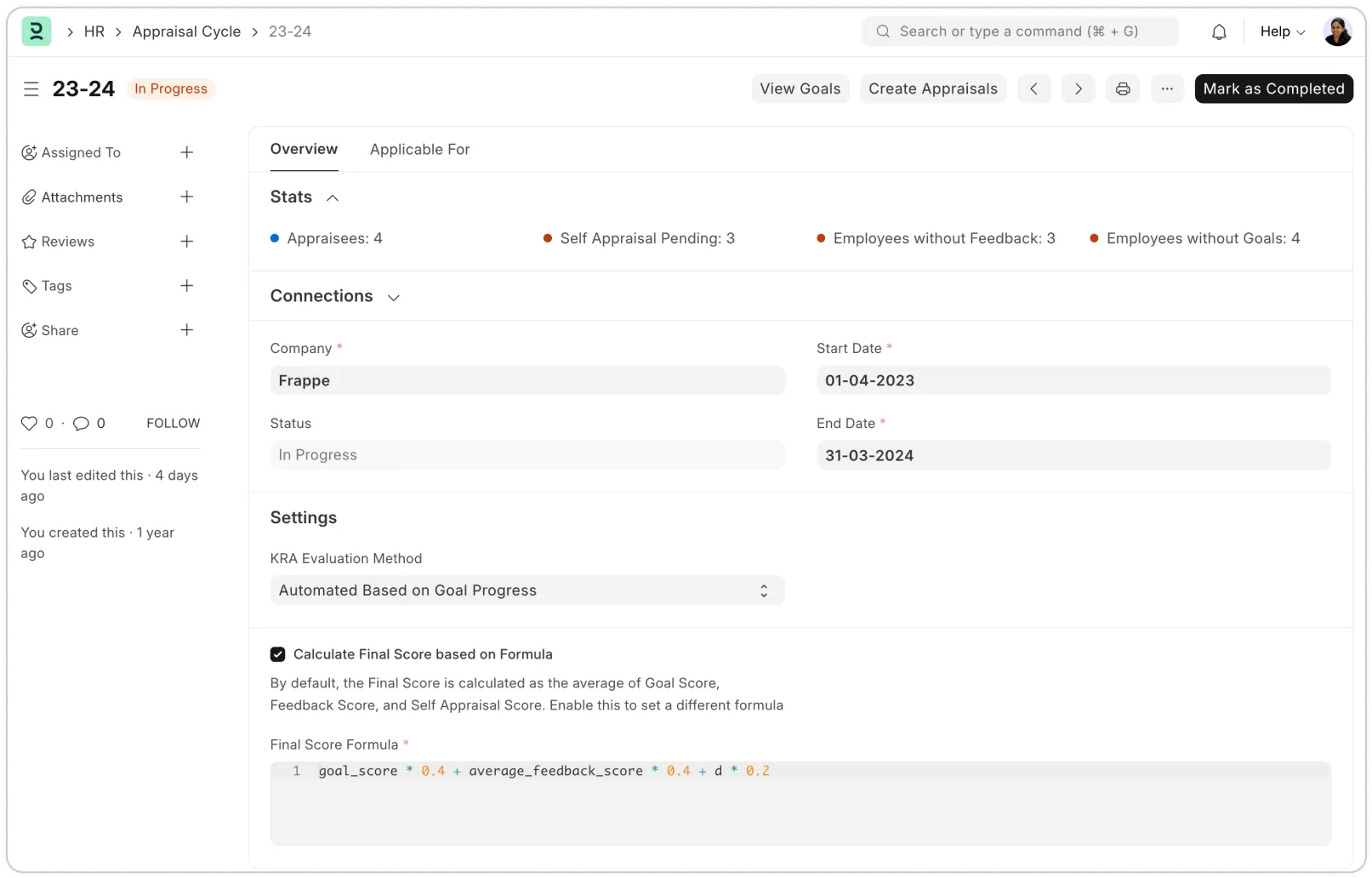 Správa hodnotiacich cyklov