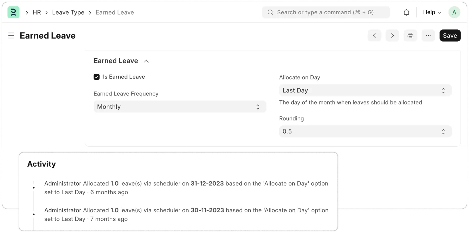Nárok na voľno (earned leaves)